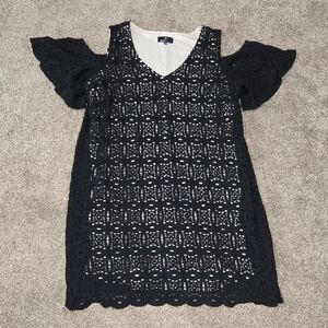 Ronni Nicole‎ Black Lace Cold Shoulder Dress Midi Dress Size 22W